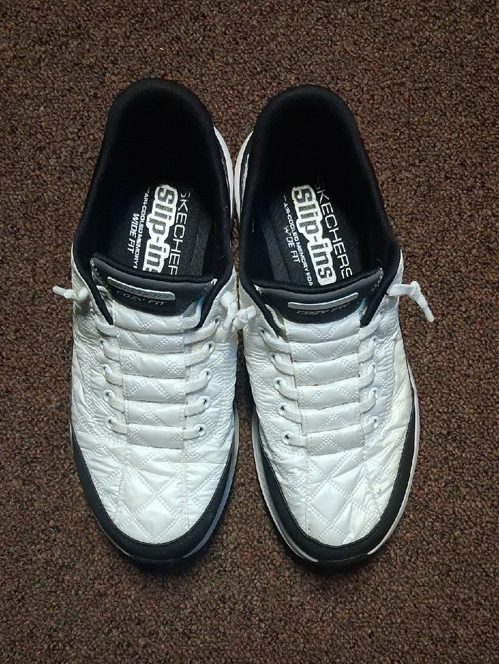 Skechers Slip-ins Wide Fit 8.5 White Black Gray